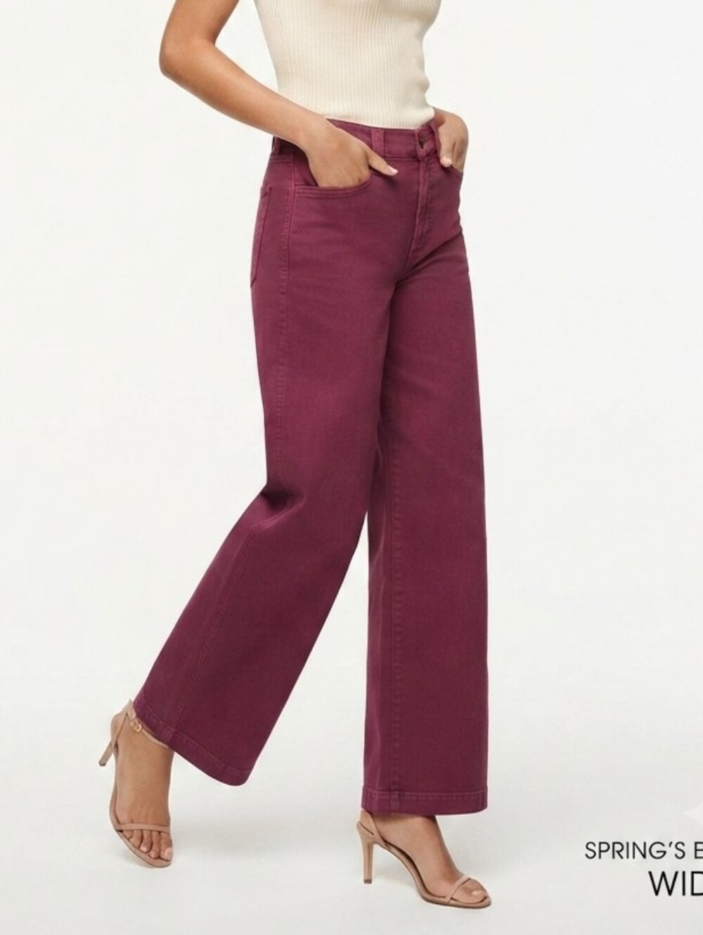 Madewell Emmett Wide-Leg Magenta Cotton Pants Size 26